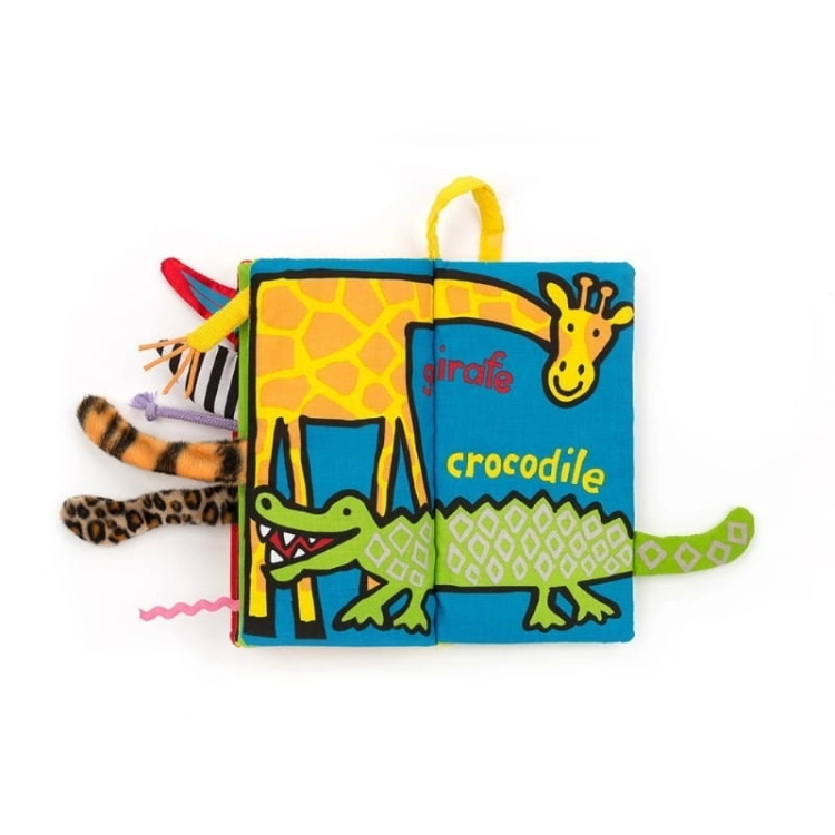 Książeczka sensoryczna Coucou Jungle z ogonkami 21cm / Jellycat