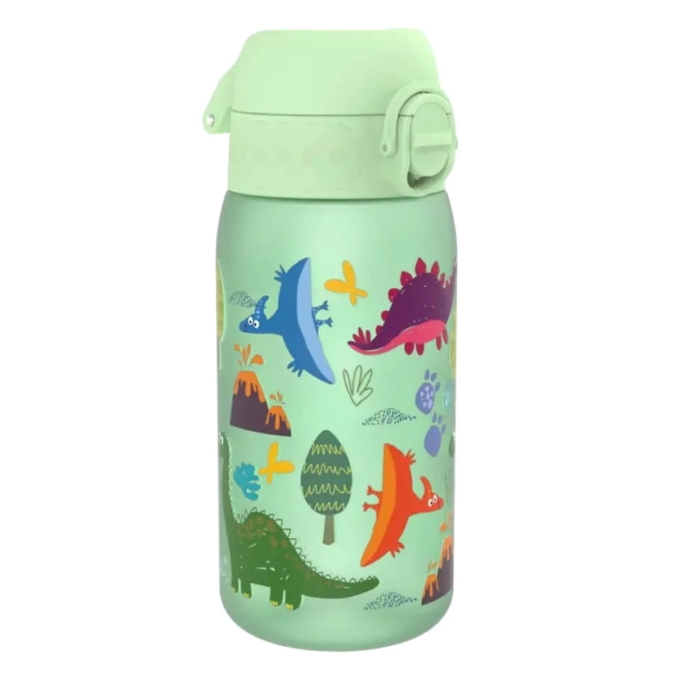 Bidon dla dzieci 350 ml – Zielony dinosaurs  ION8