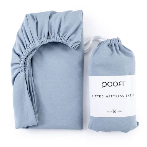 Prześcieradło do Łóżeczka 120x60 Bawełniane Dusty Blue - Poofi