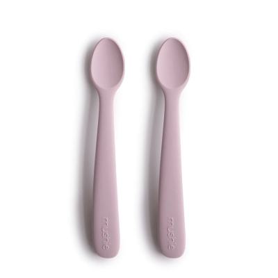 Łyżeczki silikonowe do nauki samodzielnego jedzenia - Soft Lilac / Mushie