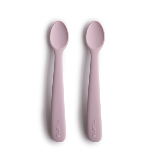 Łyżeczki silikonowe do nauki samodzielnego jedzenia - Soft Lilac / Mushie