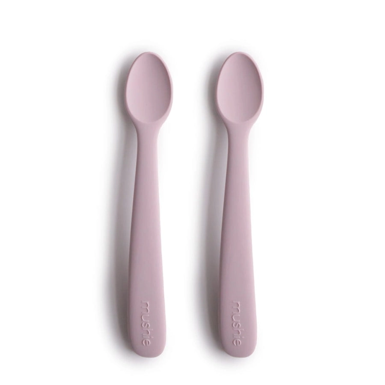 Łyżeczki silikonowe do nauki samodzielnego jedzenia - Soft Lilac / Mushie
