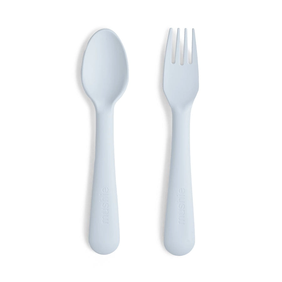 Sztućce Widelec i Łyżka - Powder Blue / Mushie