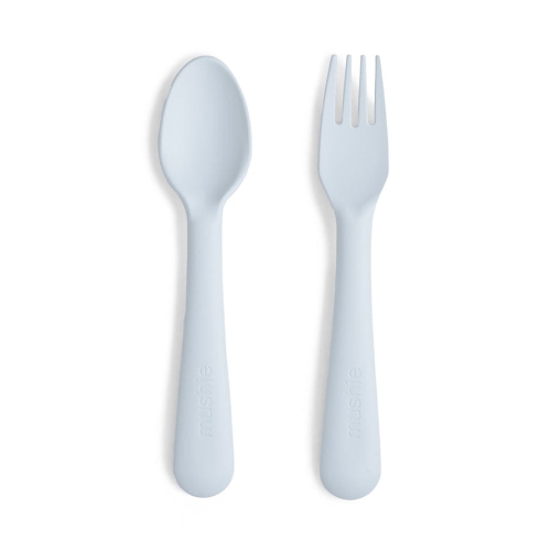 Sztućce Widelec i Łyżka - Powder Blue / Mushie