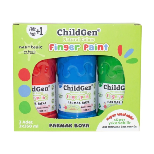 Farby do malowania palcami 3x350ml łatwo Zmywalne / ChildGen