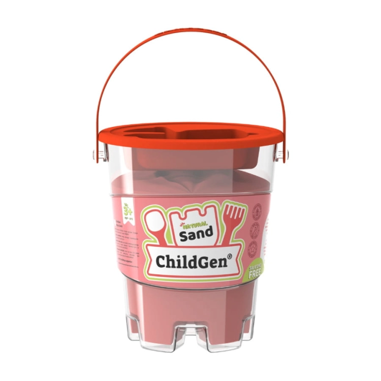 Piasek kinetyczny z foremką 100% Naturalny Czerwony 500g / ChildGen