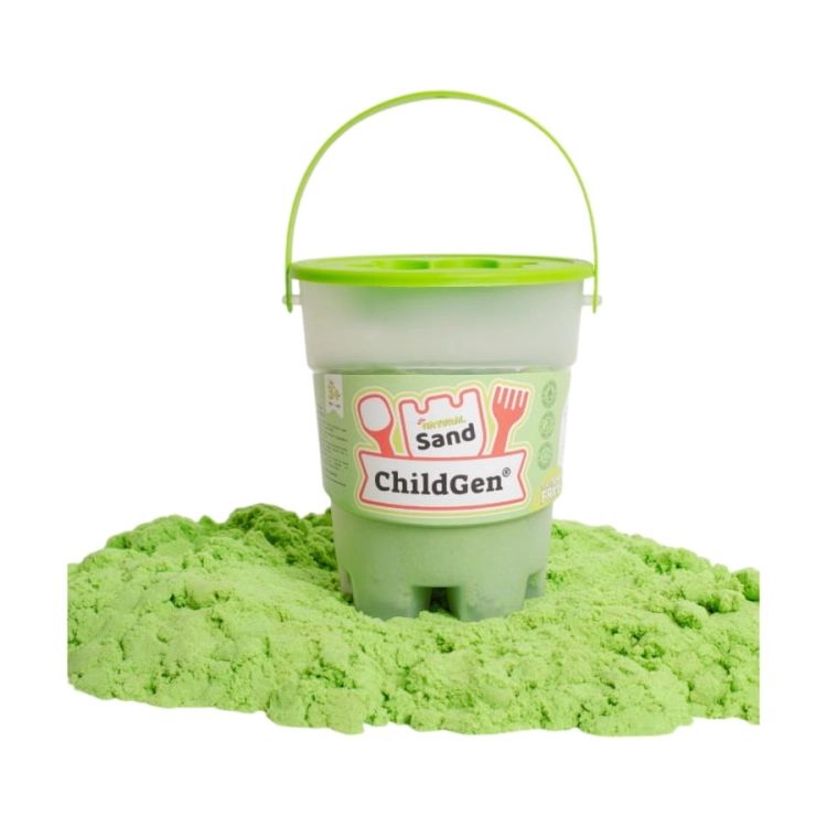 Piasek kinetyczny z foremką 100% Naturalny Zielony 500g / ChildGen