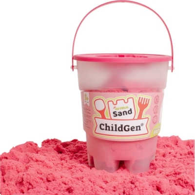 Piasek kinetyczny z foremką 100% Naturalny Różowy 500g / ChildGen