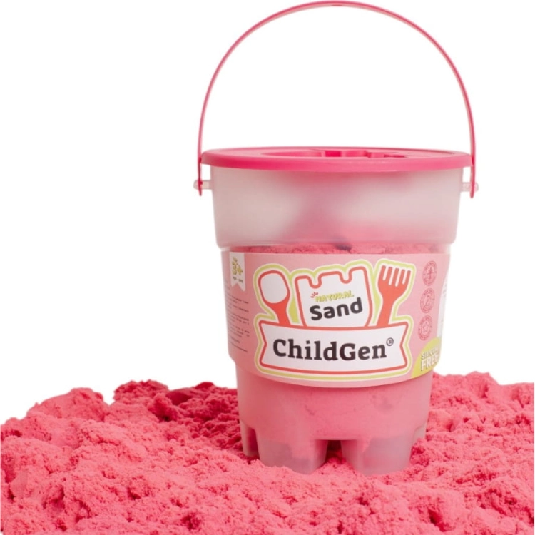 Piasek kinetyczny z foremką 100% Naturalny Różowy 500g / ChildGen
