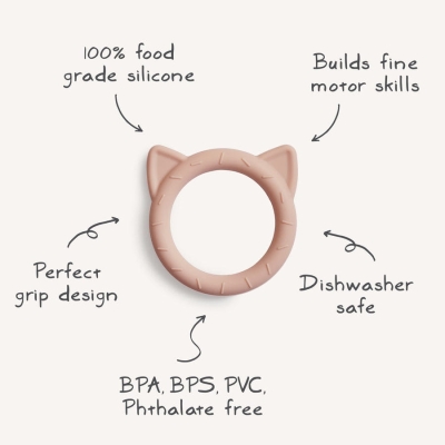 Gryzak Silikonowy Bransoletka Cat Blush / Mushie