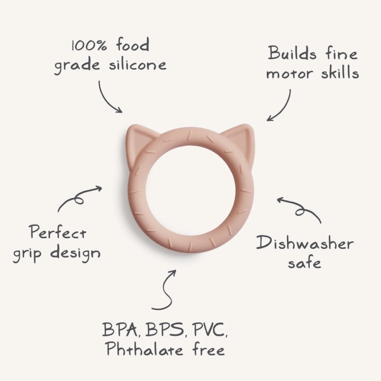 Gryzak Silikonowy Bransoletka Cat Blush / Mushie