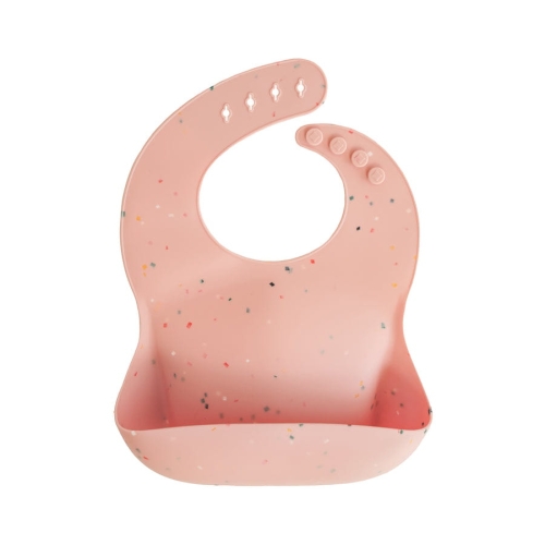 Śliniak Silikonowy Powder Pink Confetti / Mushie