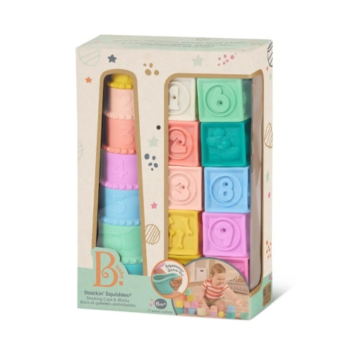 Miękkie klocki i kubeczki - zestaw sensoryczny BX2401Z / B.toys