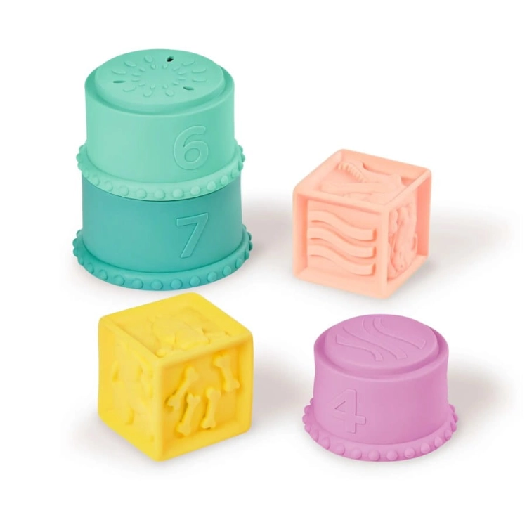 Miękkie klocki i kubeczki - zestaw sensoryczny BX2401Z / B.toys