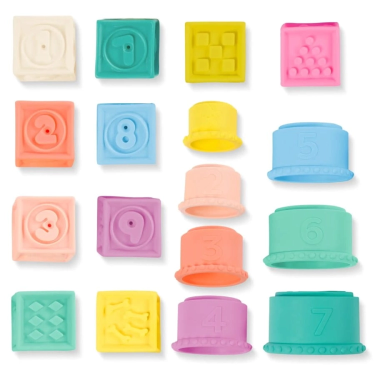 Miękkie klocki i kubeczki - zestaw sensoryczny BX2401Z / B.toys