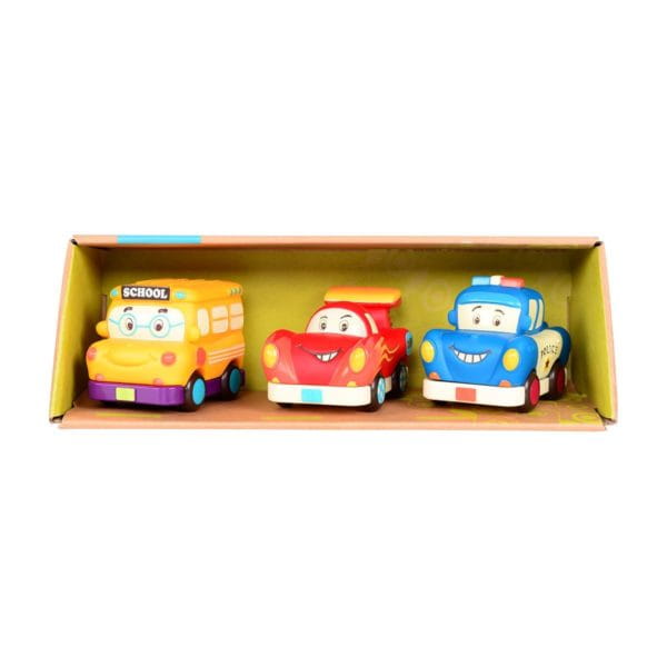 Mini Wheeee-ls! – zestaw 3 mini autek z napędem z wyścigówką BX1657Z / B.Toys