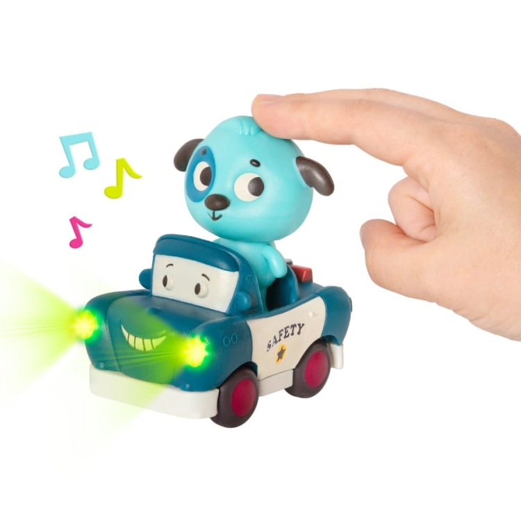 Light Up Cars – zestaw 3 miękkich AUTEK sensorycznych z Pasażerami - Żabką BX2314Z / B.Toys