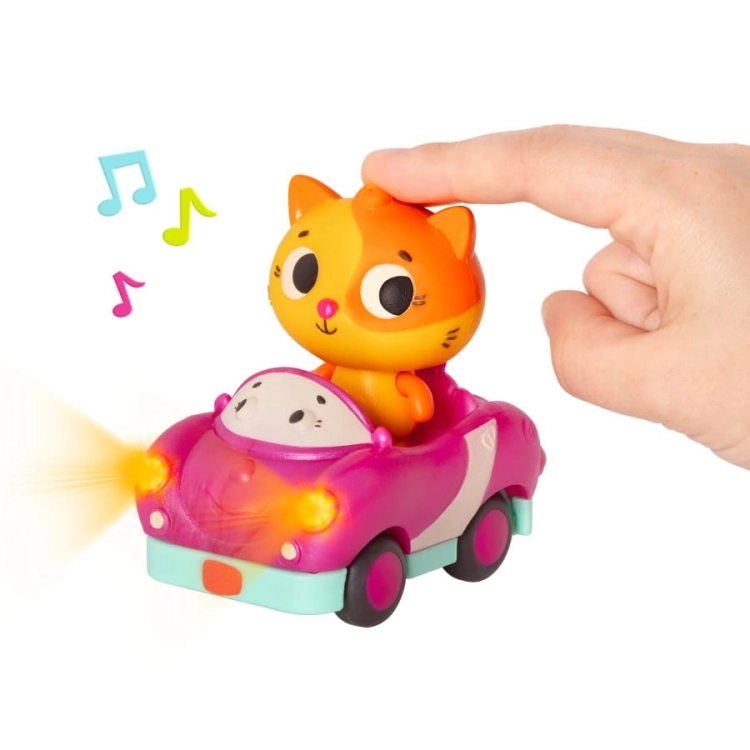 Light Up Cars – zestaw 3 miękkich AUTEK sensorycznych z Pasażerami - Żabką BX2314Z / B.Toys