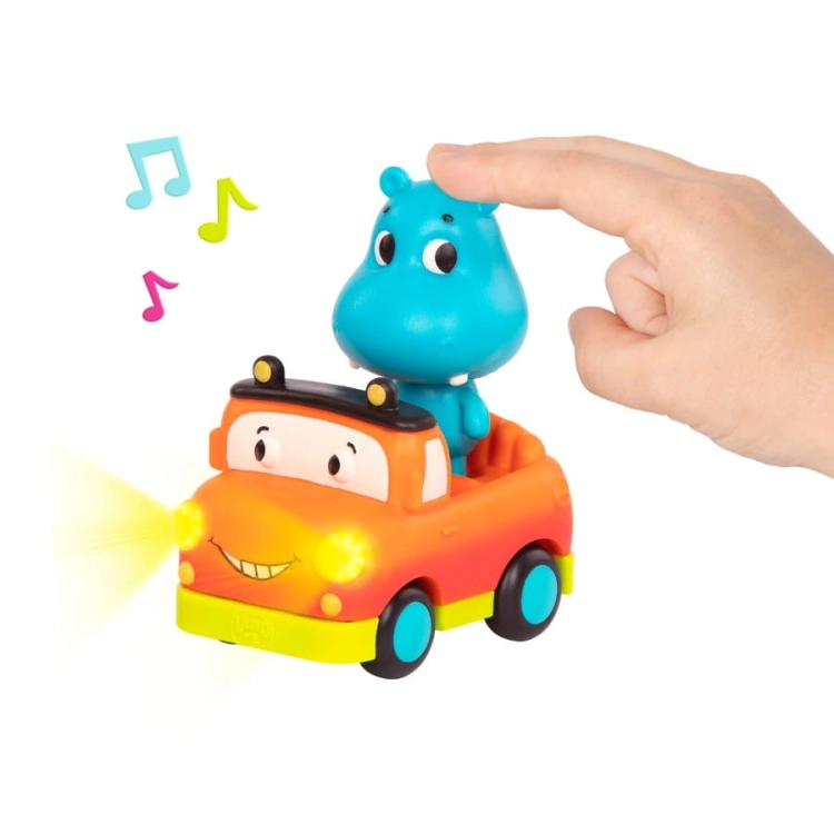 Light Up Cars – zestaw 3 miękkich AUTEK sensorycznych z Pasażerami - Pandą LB5014Z / B.Toys