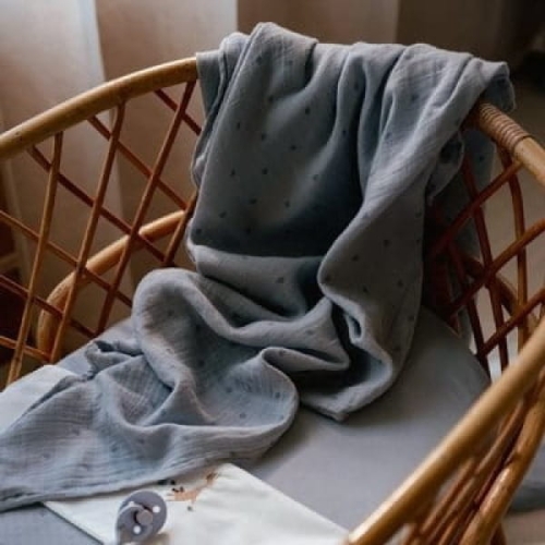 Little Dutch Pure Denim Blue Print – certyfikowana bawełna Oeko-Tex