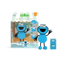 Postać do kąpieli Cisteczkowy Potwór Elmo ulica sezamkowa - zestaw z dwiema kostkami sensorycznymi świecącymi w wodzie / Glo Pals