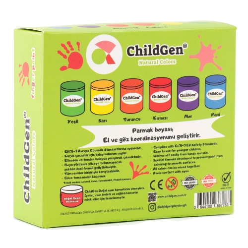 Nietoksyczne i organiczne farby dla dzieci od 2 lat - 6 x 50 ml