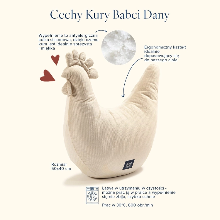 Kura Babci Dany Stripes Navy strona z bawełny w pasy