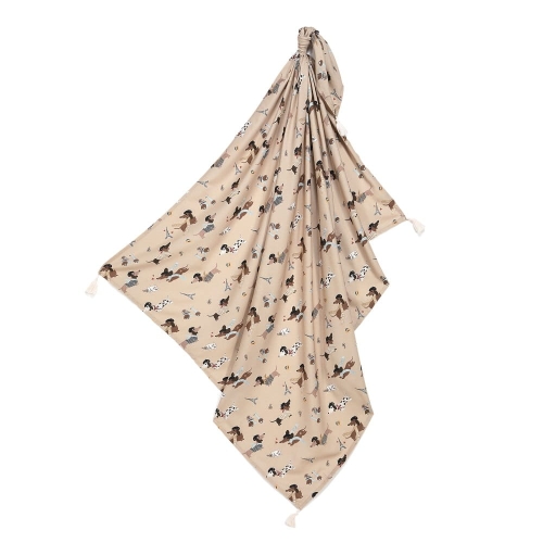 Otulacz bambusowy Pierre The Dog La Millou wzór z pieskiem w berecie