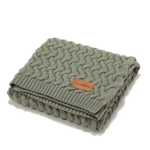 Koc wełniany Merino 100% Stoned Green La Millou zielony