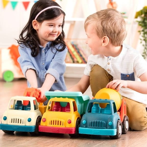 Solidna zabawka budowlana B.toys bez BPA i metalowych części