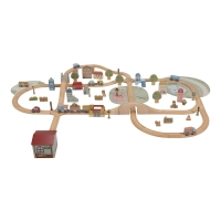 Drewniana kolejka XXL - 114 elementów FSC / Little Dutch 