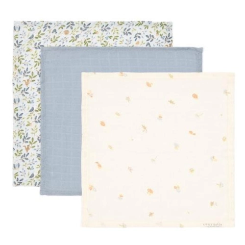 Zestaw 3 chusteczek muślinowych Little Dutch Forest Friends 25x25 cm