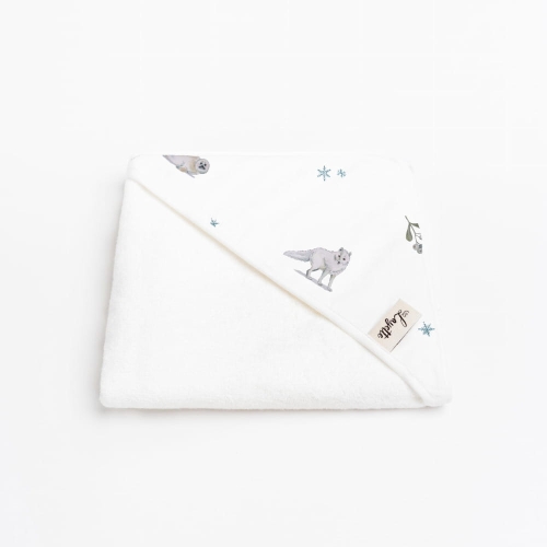 Ręcznik kąpielowy z kapturkiem Layette Greenland z frotte bambusowej 85x85 cm
