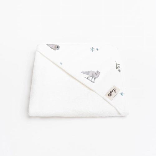 Ręcznik kąpielowy z kapturkiem Layette Greenland z frotte bambusowej 85x85 cm