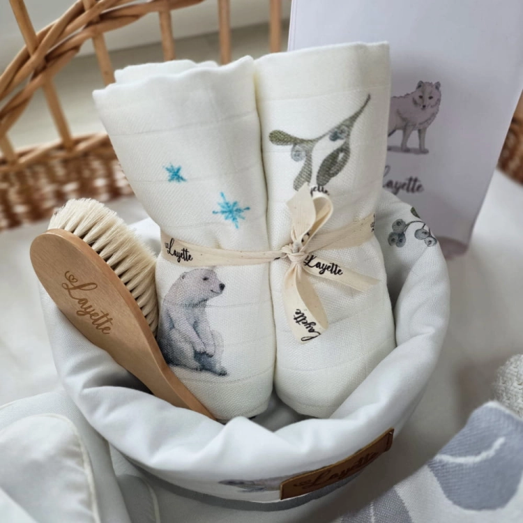 Dwustronny koszyk do przechowywania Layette Greenland z wiskozy bambusowej
