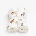 Zestaw 2 pieluszek bambusowych Layette Woodland 75x75 cm w motywy leśne