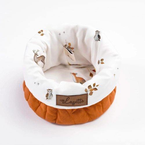 Dwustronny koszyk do przechowywania Layette Woodland z motywem zwierząt leśnych