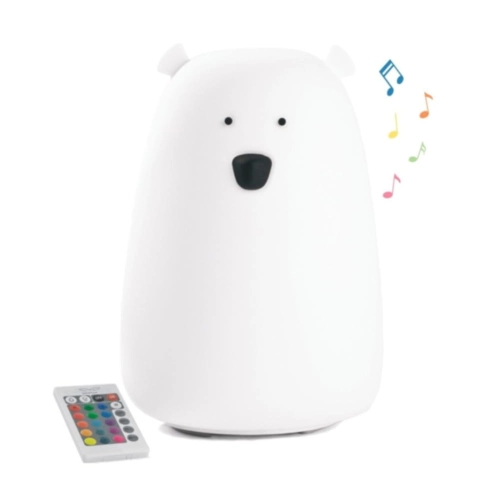 Lampka Led dla Dzieci Silikonowa Miś Biały z Pilotem i Głośnikiem / Rabbit and Friends