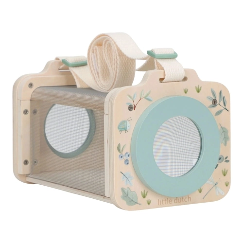 Drewniany pojemnik do obserwacji owadów Forest Friends FSC Little Dutch – skrzynka z lupą i siatką, zabawka badacza przyrody dla dzieci