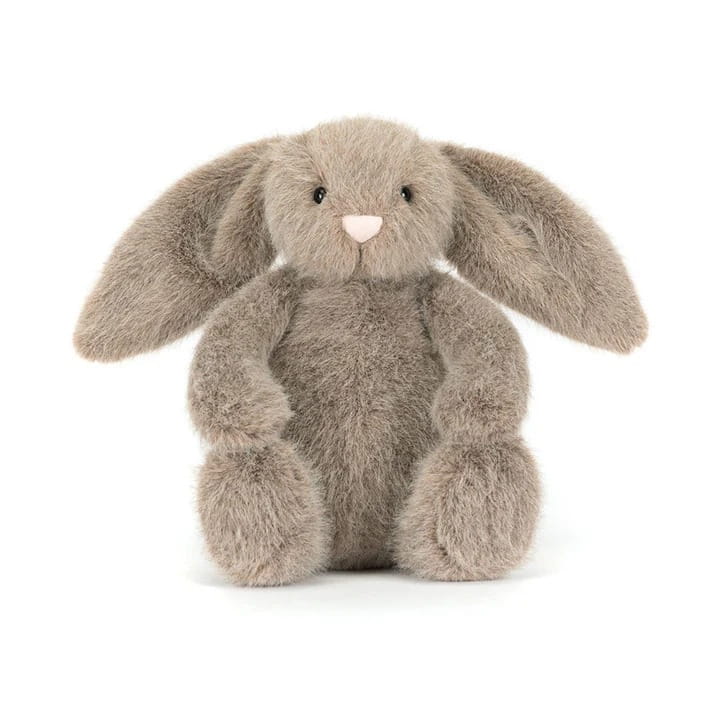 Przytulanka Króliczek Flufflet 18cm fawn Jellycat – beżowy pluszowy królik z różowym noskiem, miękka maskotka dla dzieci