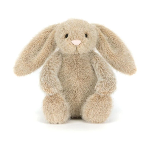 Przytulanka Króliczek Flufflet 18cm oat Jellycat – kremowy pluszowy królik z długimi uszami, widok z przodu