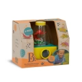Dwustronny mikroskop do obserwacji owadów Itty-Bitty Microscope B.toys w opakowaniu – widok na produkt przez okno pudełka, zabawka naukowa dla dzieci