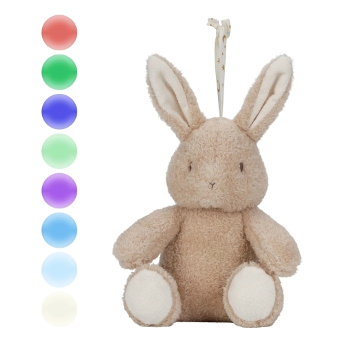 Królik interaktywny Newborn Naturals Little Dutch – pluszowy królik z 7 kolorami podświetlenia: czerwony, zielony, niebieski, miętowy, fioletowy, błękitny, ciepła biel