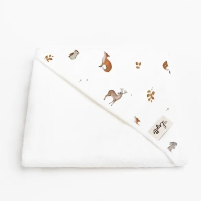 Ręcznik Niemowlęcy Layette Woodland 85x8570 cm z kapturem leśny wzór