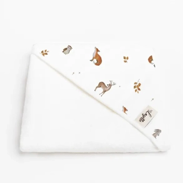Ręcznik Niemowlęcy Layette Woodland 85x8570 cm z kapturem leśny wzór