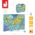 Puzzle Janod Mapa świata 100 elementów - infografika z wymiarami 50x40 cm, wiekiem 6+ i certyfikatem FSC