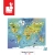 Ułożone puzzle Janod Mapa świata 100 elementów na białym tle z logo marki i Made in France