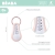 Termometr do kąpieli Beaba Old Pink - infografika z wysokością 143 mm, skalą i informacją o braku rtęci