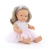 Lalka dziewczynka Miniland My Friends & Me 38 cm z ciemnymi blond włosami, w sukience w kropki z różową tiulową spódniczką