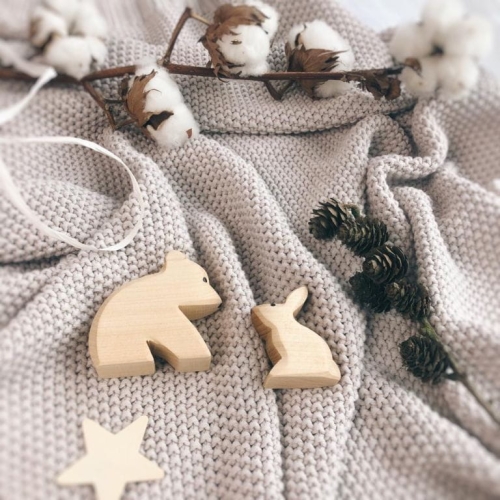 Kocyk dla Niemowlaka Bawełniany S Ciepły Beż — Colorstories